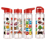 Spiel über nachhaltige 550-ml-Wasserflasche mit Flip-Strohhalm