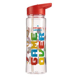 Spiel über nachhaltige 550-ml-Wasserflasche mit Flip-Strohhalm