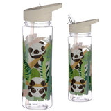 Panda nachhaltige 550-ml-Wasserflasche mit Flip-Strohhalm