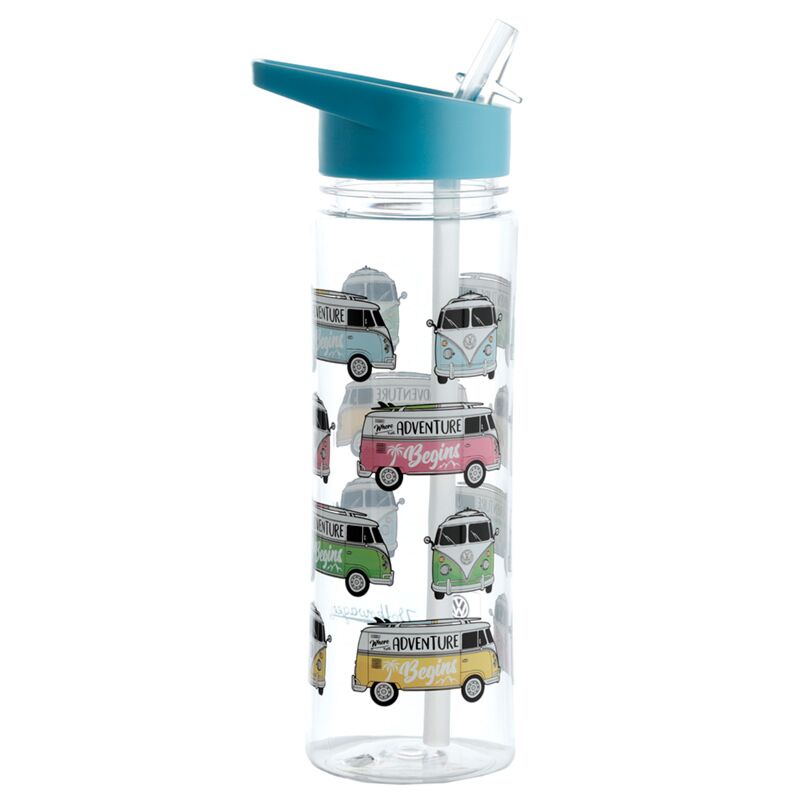 Volkswagen Van VW T1 Ecozen Wasserflasche 550 ml mit Flip-Strohhalm