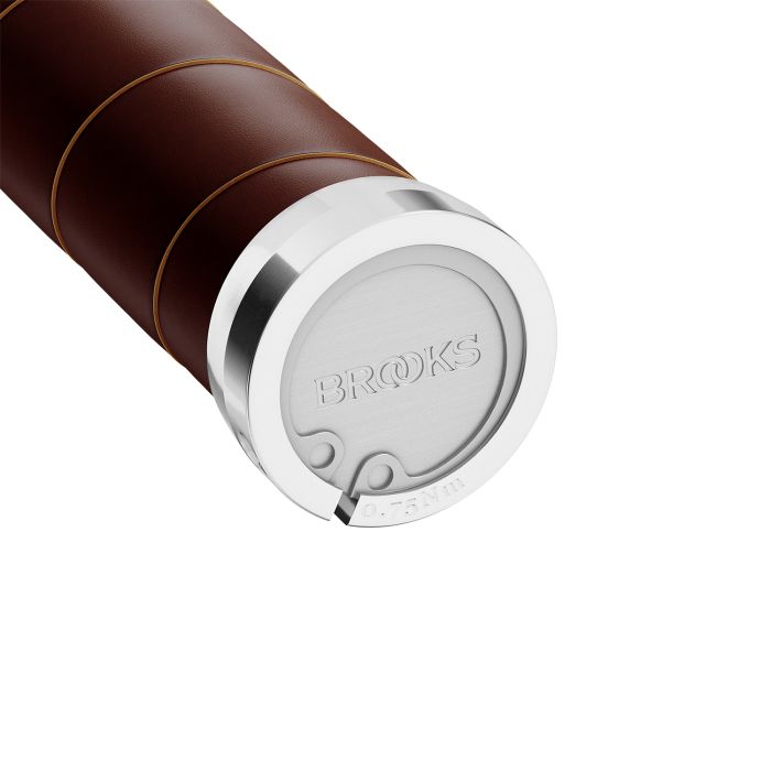 Brooks schlanke Ledergriffe (100+100 mm) – antikbraun