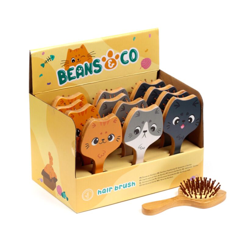 Beans Co Cats Haarbürste aus Bambus