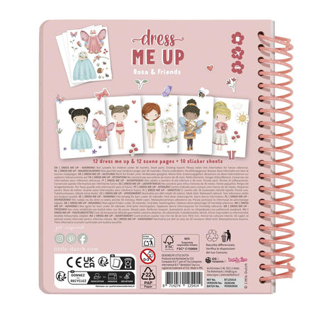 Little dutch sticker- en aankleedboek dress me up rosa friends - bambolino toys cadeau tip