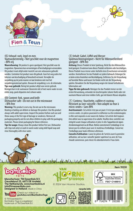 Bambolino Toys Fien Teun Besteckset, 3-teilig.