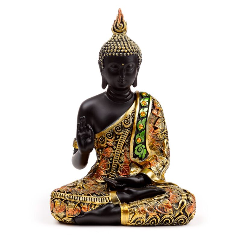 Schwarz-orangefarbene thailändische Buddha-Meditation