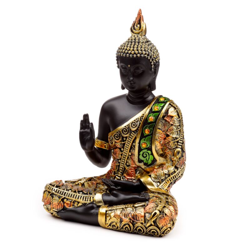 Schwarz-orangefarbene thailändische Buddha-Meditation