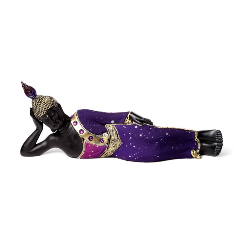 Lila schwarzer thailändischer Buddha ruht