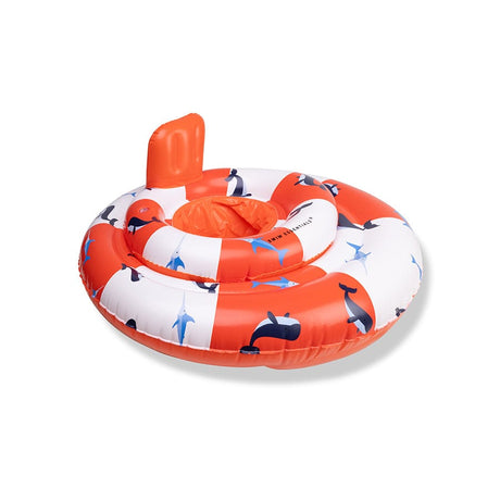 Ozeanstreifen | weiß-roter Babyschwimmer 0-1 Jahre