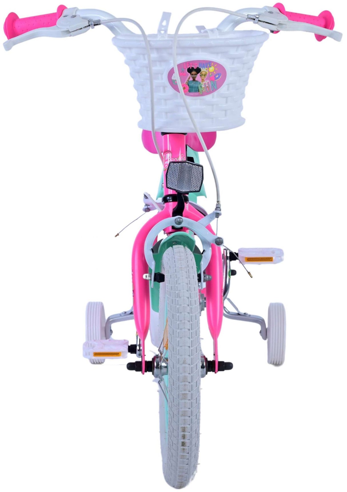 Barbie Kanner vum Barbie's Bike Meedercher 14 Zoll rosa zwee Handbremsen