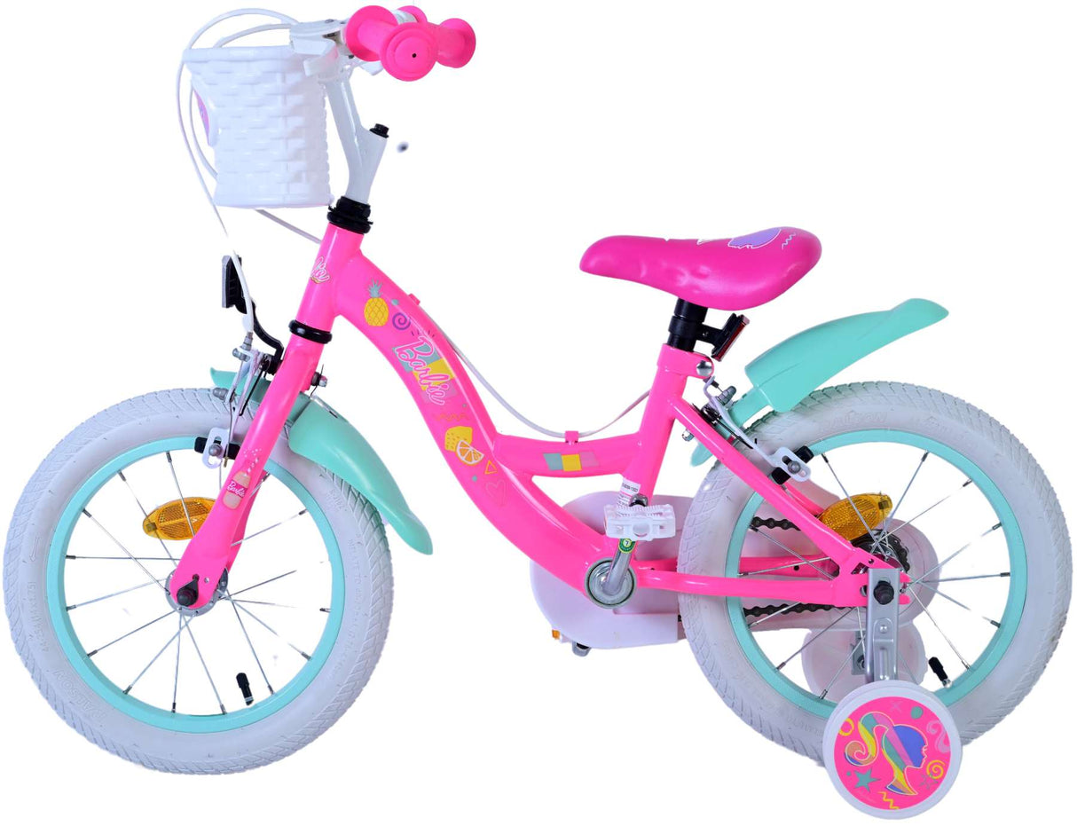 Barbie Kanner vum Barbie's Bike Meedercher 14 Zoll rosa zwee Handbremsen