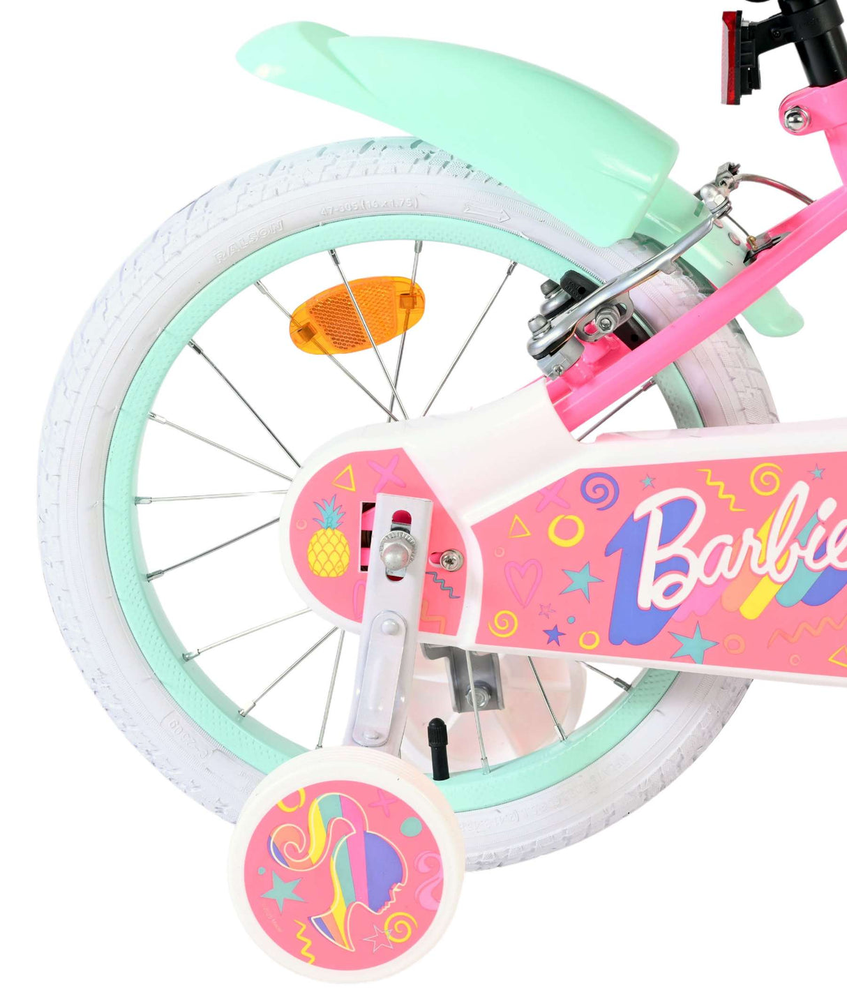 Barbie Kinderfahrrad – Mädchen – 16 Zoll – Pink – zwei Handbremsen