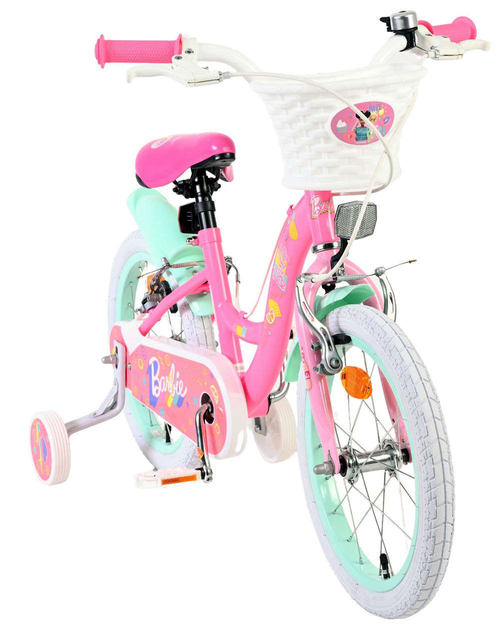Barbie Kinderfahrrad – Mädchen – 16 Zoll – Pink – zwei Handbremsen