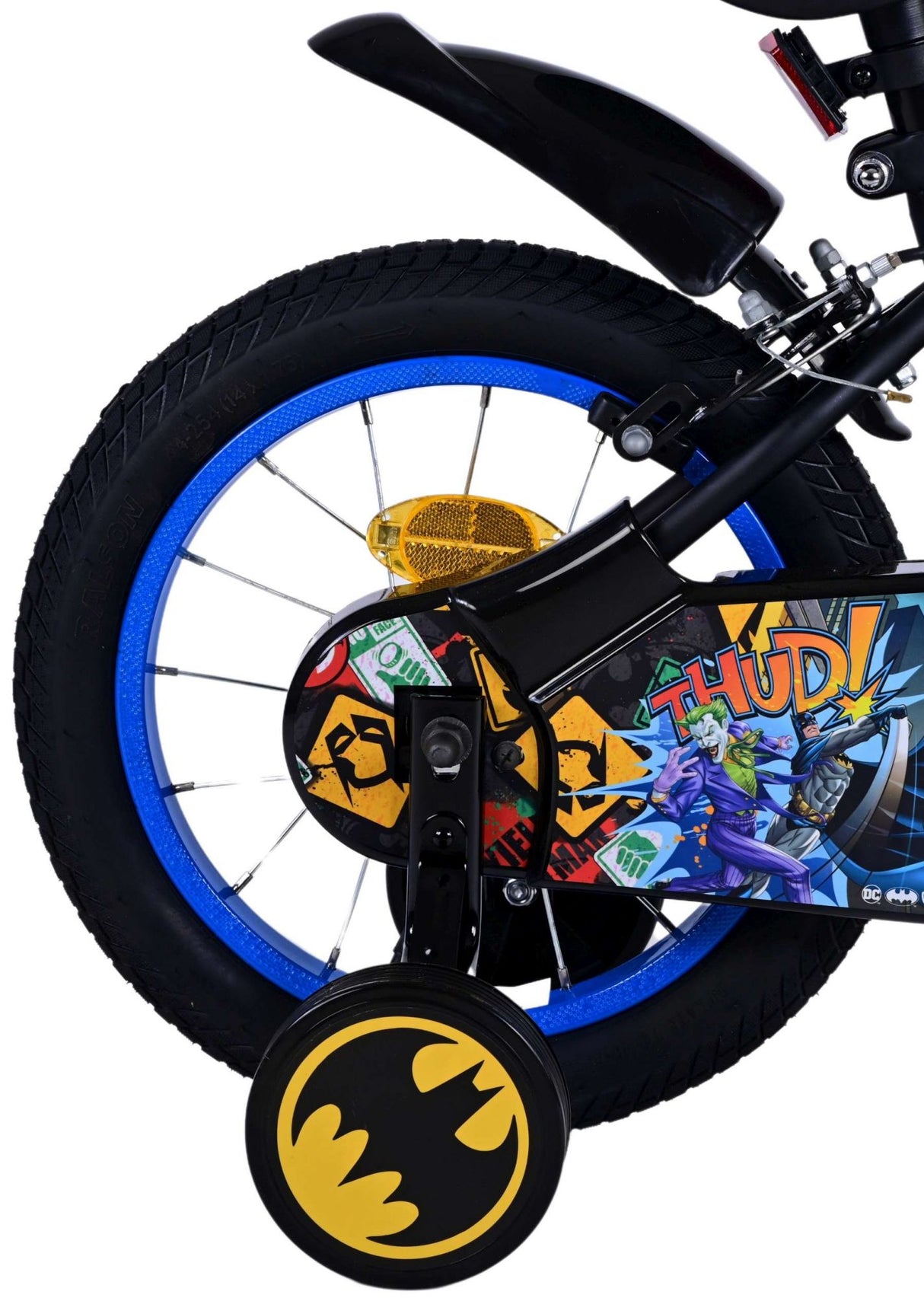 Batman Children's Bike Boys 14 palcové černé dvě ruční brzdy