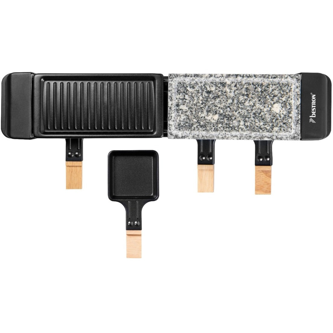Bestron Arg200BW Raclette mit Natural Grillstone und Grillpla