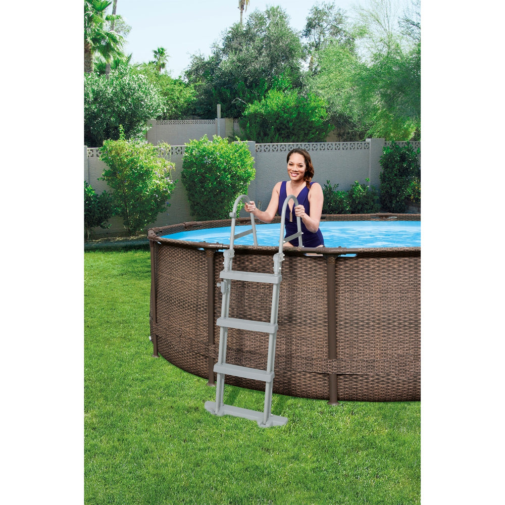 Bestway Swimming Pool Stahl Pro Max Set um Rattan 366