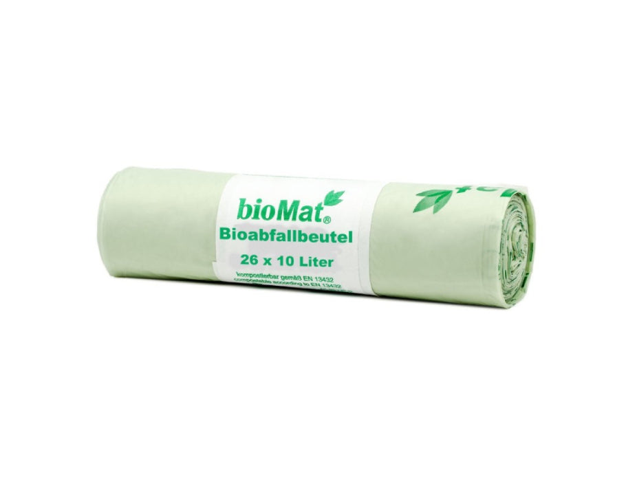 Biomat kompostierbare Müllsäcke mit Griffen - 10 l - 26 PCs.