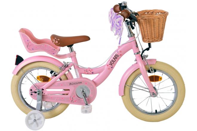 Volare Blossom Kinderfiets Meisjes 14 inch Roze Twee Handremmen