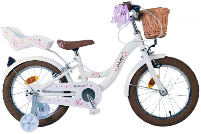 Volare Blossom Kinderfiets Meisjes 16 inch Wit Twee Handremmen