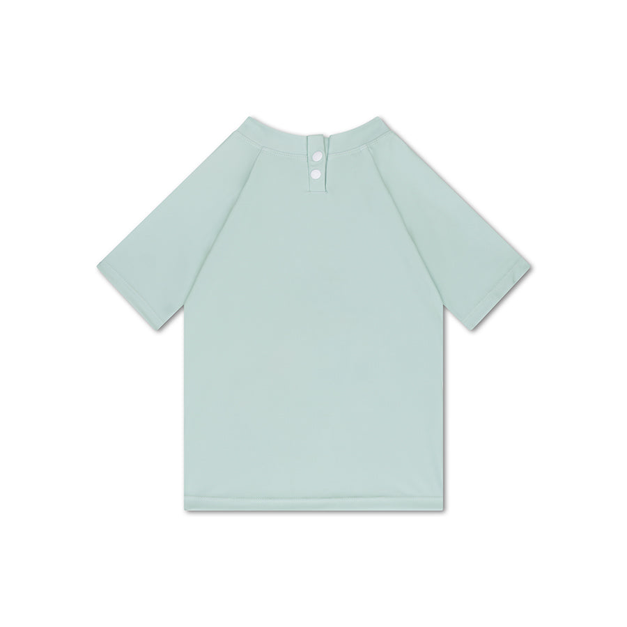 Blau | Grünes UV-Badeshirt mit kurzen Ärmeln