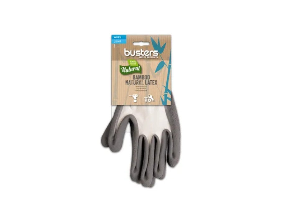 Busters Work Work Glove Light Bamboo Natural Latex Velikost 8