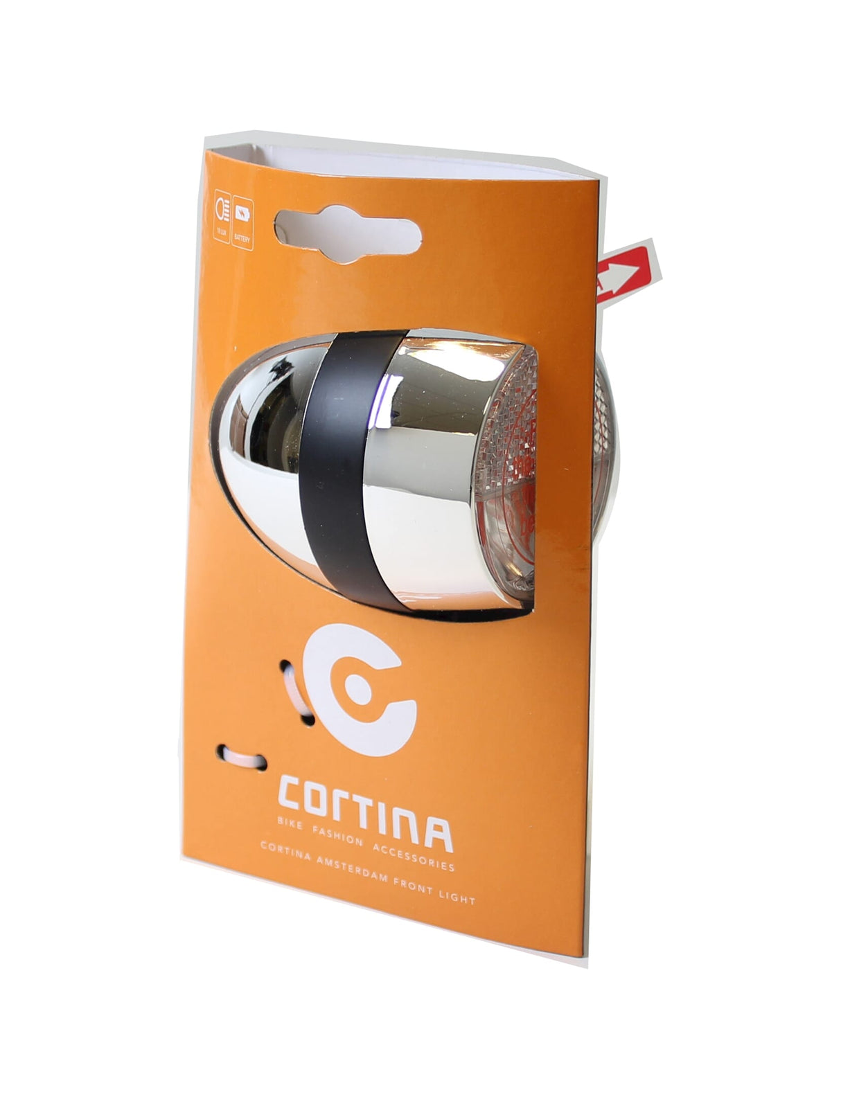 Cortina Headlight Amsterdam Battery Chrome Black