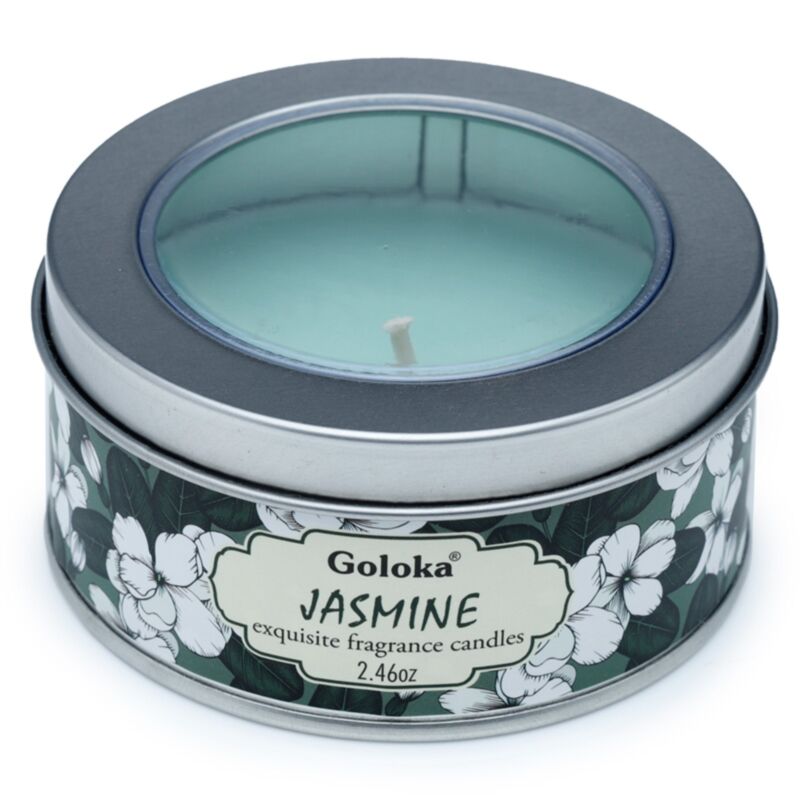 Goloka Jasmin-Paraffinwachs-Duftkerze in einer Dose