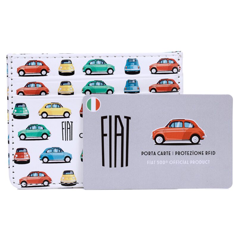 Fiat500 Retro Stoffen RFID-Schutz Kartenhalter