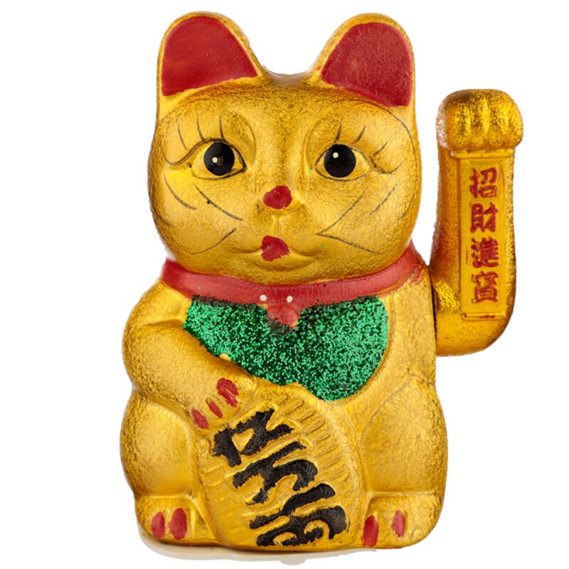 Offene Augen 17cm Maneki Neko Glückskatze