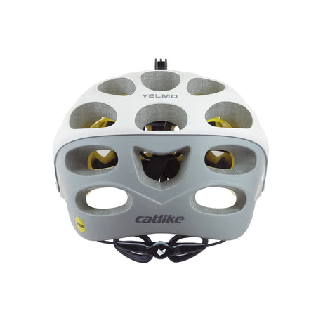 Katzenartiger MTB-Helm Yelmo Mips Größe L 60-61 cm weiß grau