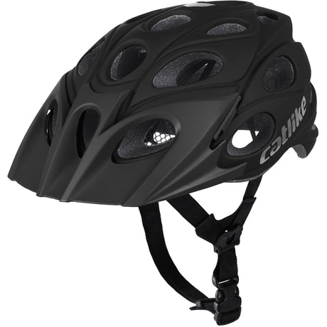 Katzenartiger MTB-Helm, Blattgröße L, 58–60 cm, Carbonschwarz