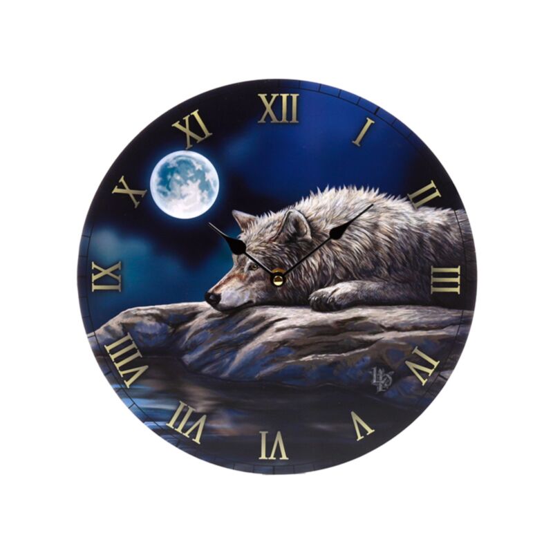 Lisa Parker Uhr mit Aufdruck „Quiet Reflection Wolf“.