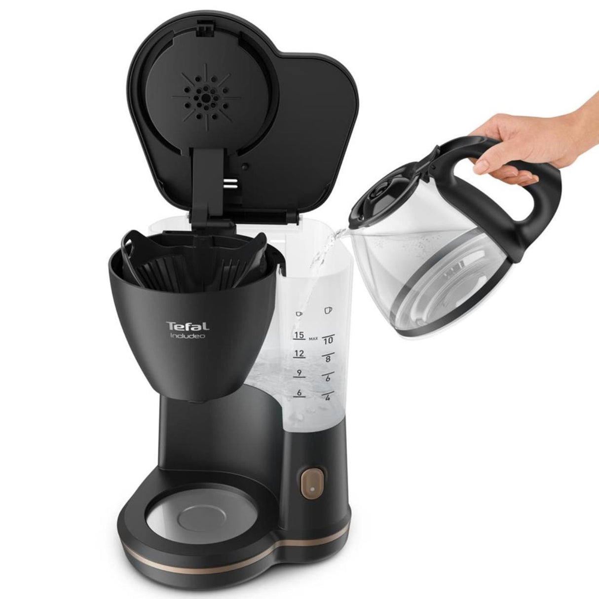 Tefal includeo Kaffeemaschine schwarz 1,25l