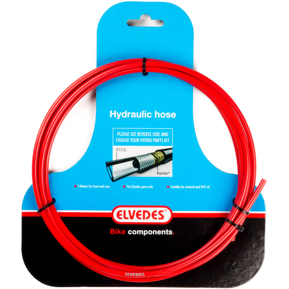 Hydraulic pipe with PTFE lining and Kevlar protection red (3 meters on map)