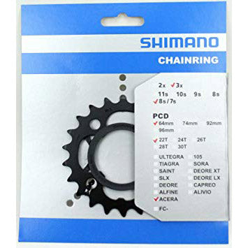 Shimano -Kette Top Acera 64 mm FCM361 Black 22T Y1Kn98010