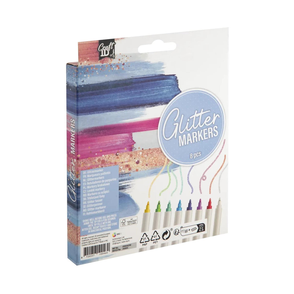 Craft Sensations Glitzermarker – 8 Stk.