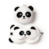 Relaxeazzz Panda runde Reisekissen-Schlafmaske