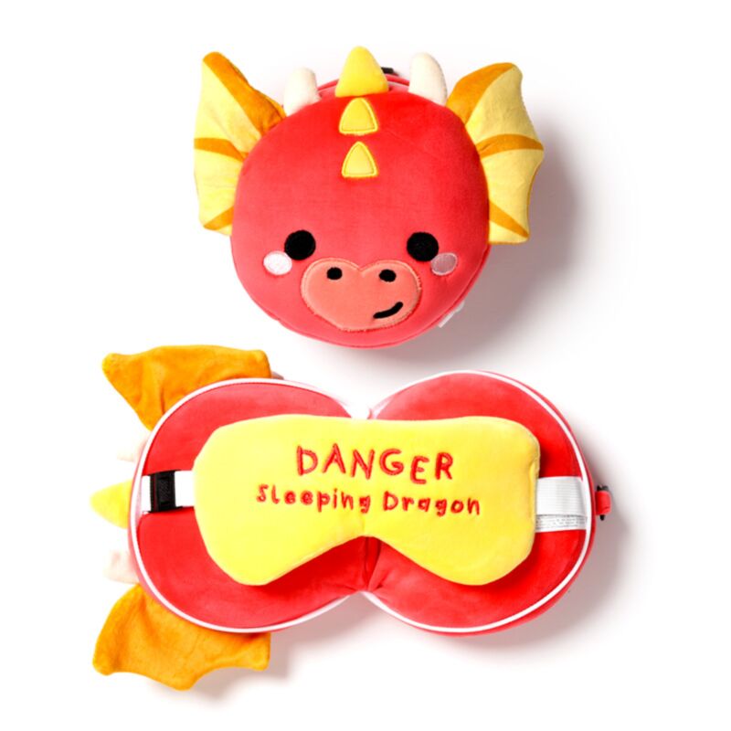 Relaxeazzz adoramagics Drache runde Reisekissen-Schlafmaske