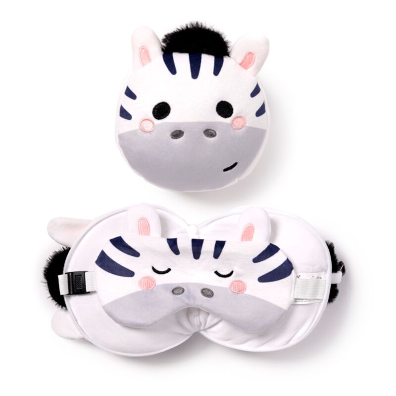 Relaxeazzz adoramals Bali das Zebra runde Reisekissen-Schlafmaske