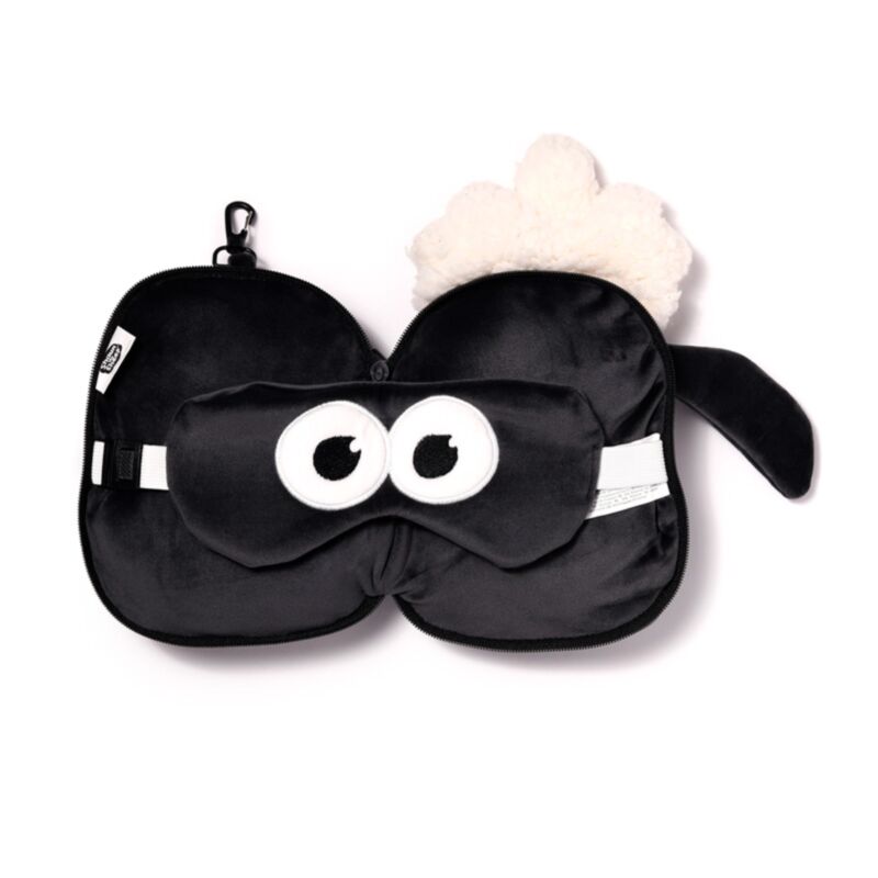 Relaxeazzz Shaun das Schaf runde Reisekissen-Schlafmaske