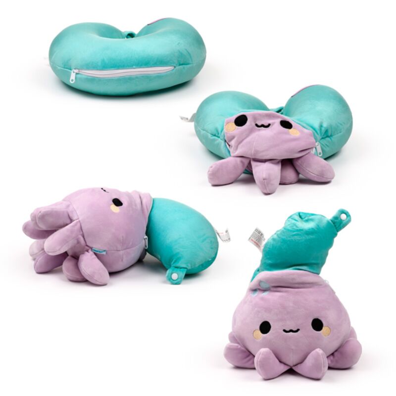 Swapseazzz Adoramals Octopus 2-in-1 Plüsch-Reisekissen