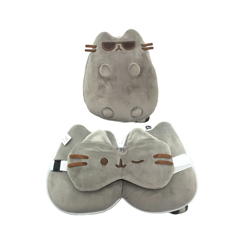 Union Relaxeazzz Pusheen Katze mit Sonnenbrille Reisekissen Schlafmaske