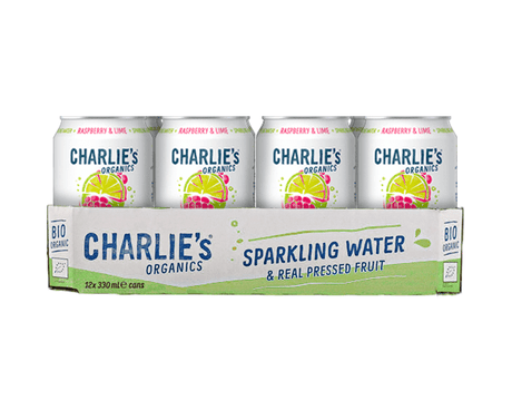 Charlie's organics sparkling water raspberry lime bio (12x 33cl)