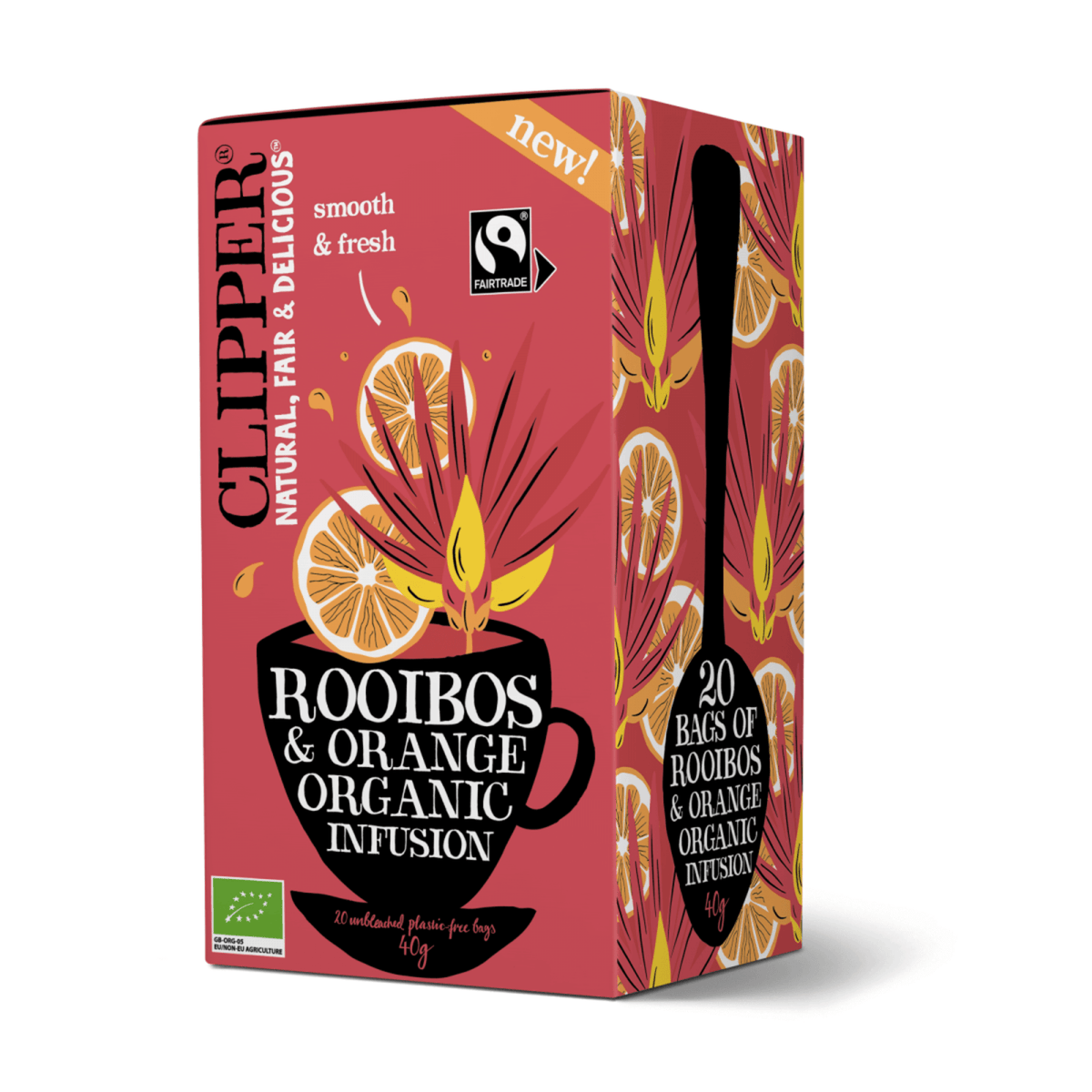 Clipper Teeknipser Rooibos Orange Bio (4x 20 Stück)