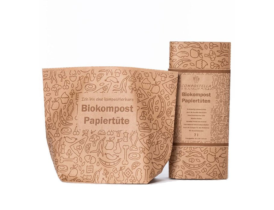 Compostella-Papierabfallbeutel braun - Bioabfall - 7l - 10 Stück