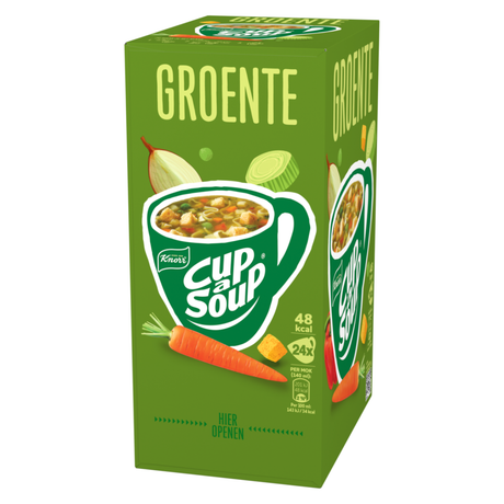 Cup-a-soup unox 4-pack – 1x kip, 1x tomaat, 1x champignon crème, 1x groente – 84 porties – instantsoep – houdbaar (b-0276)