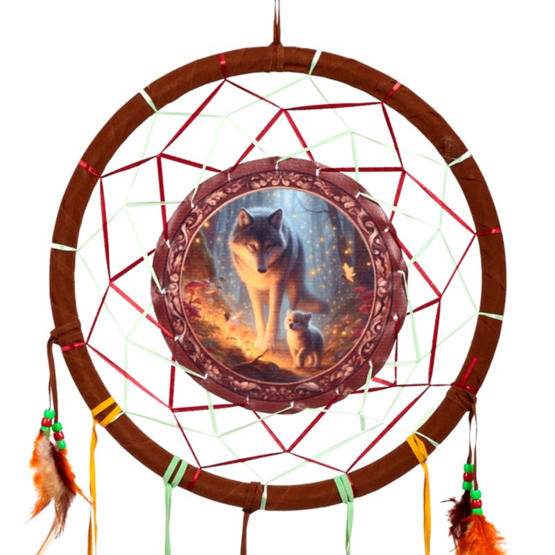 Feen-Traum-Wolfsjunges-Traumfänger, 33 cm