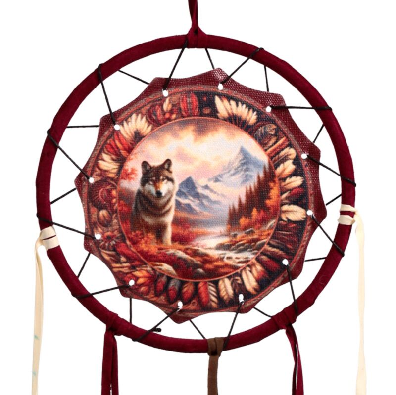Herbstwolf-Traumfänger 16cm