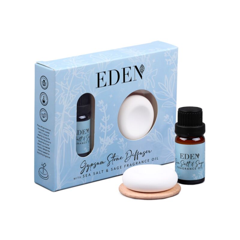 Eden Meersalz-Salbei-Gipsstein-Diffusor und Duftöl-Set