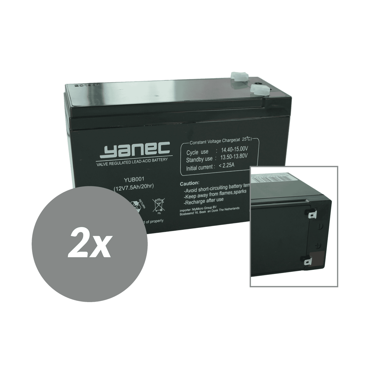 Yanec USV-Batterie-Ersatzset RBC22 (ohne Kabel)