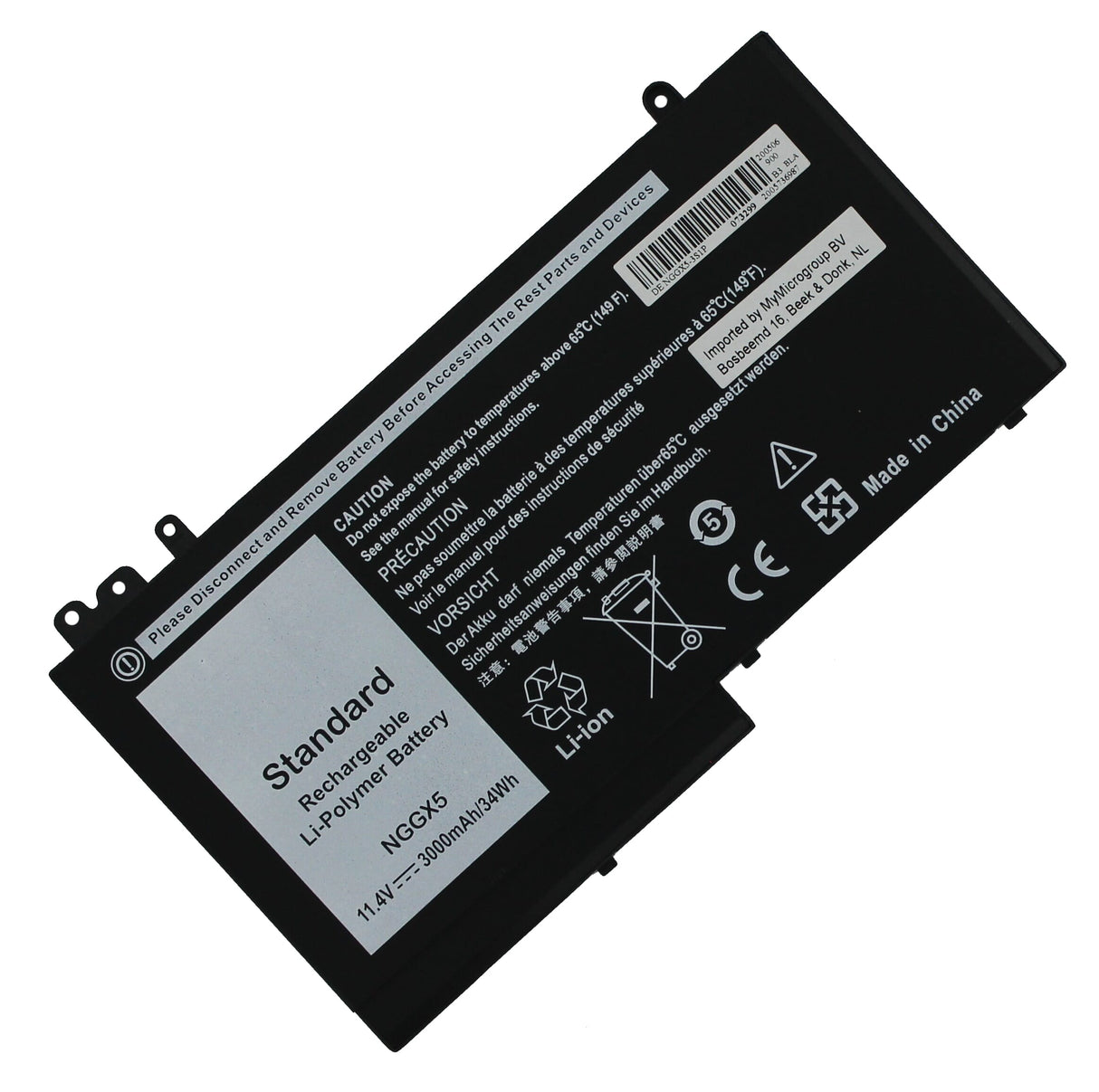 Batería de laptop de reemplazo 3400 mAh